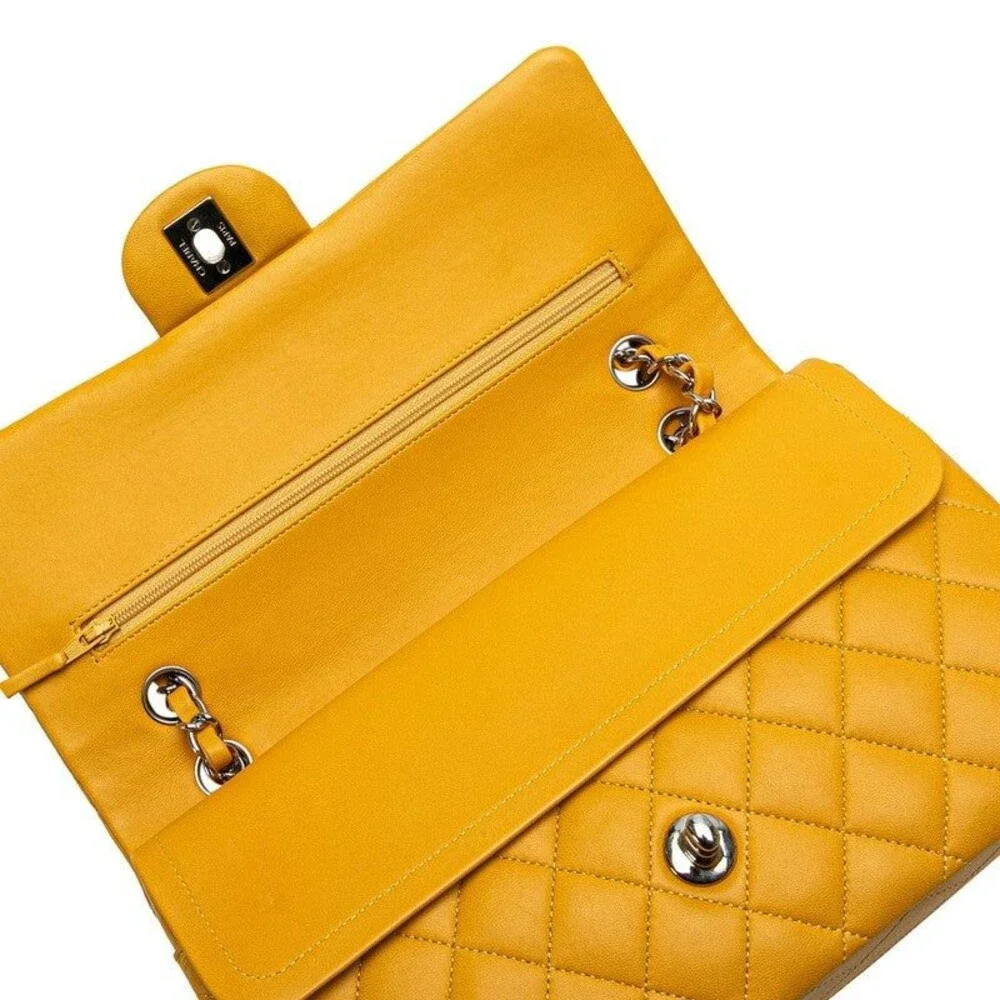 Chanel Matelasse Lambskin Coco Mark Flap Chain Shoulder Bag Yellow